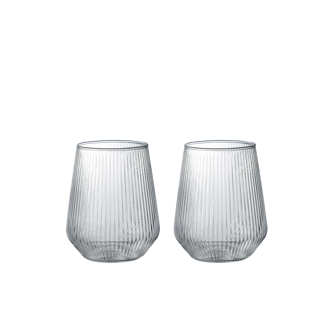[마린] 플리츠 내열유리컵 460ml, 2개 - 상품 이미지