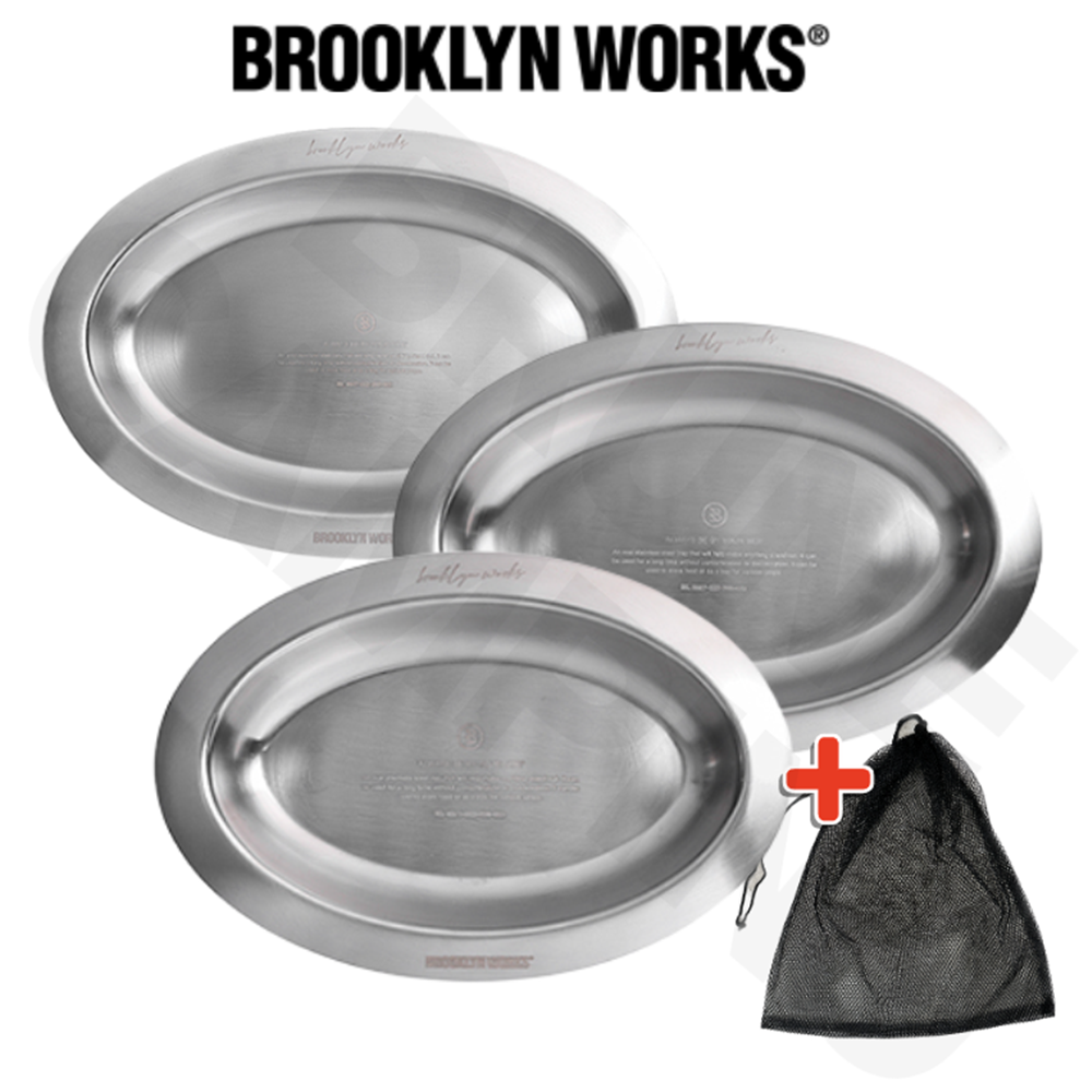 브루클린웍스 오발 플레이트 파우치 포함 접시 식기 세트