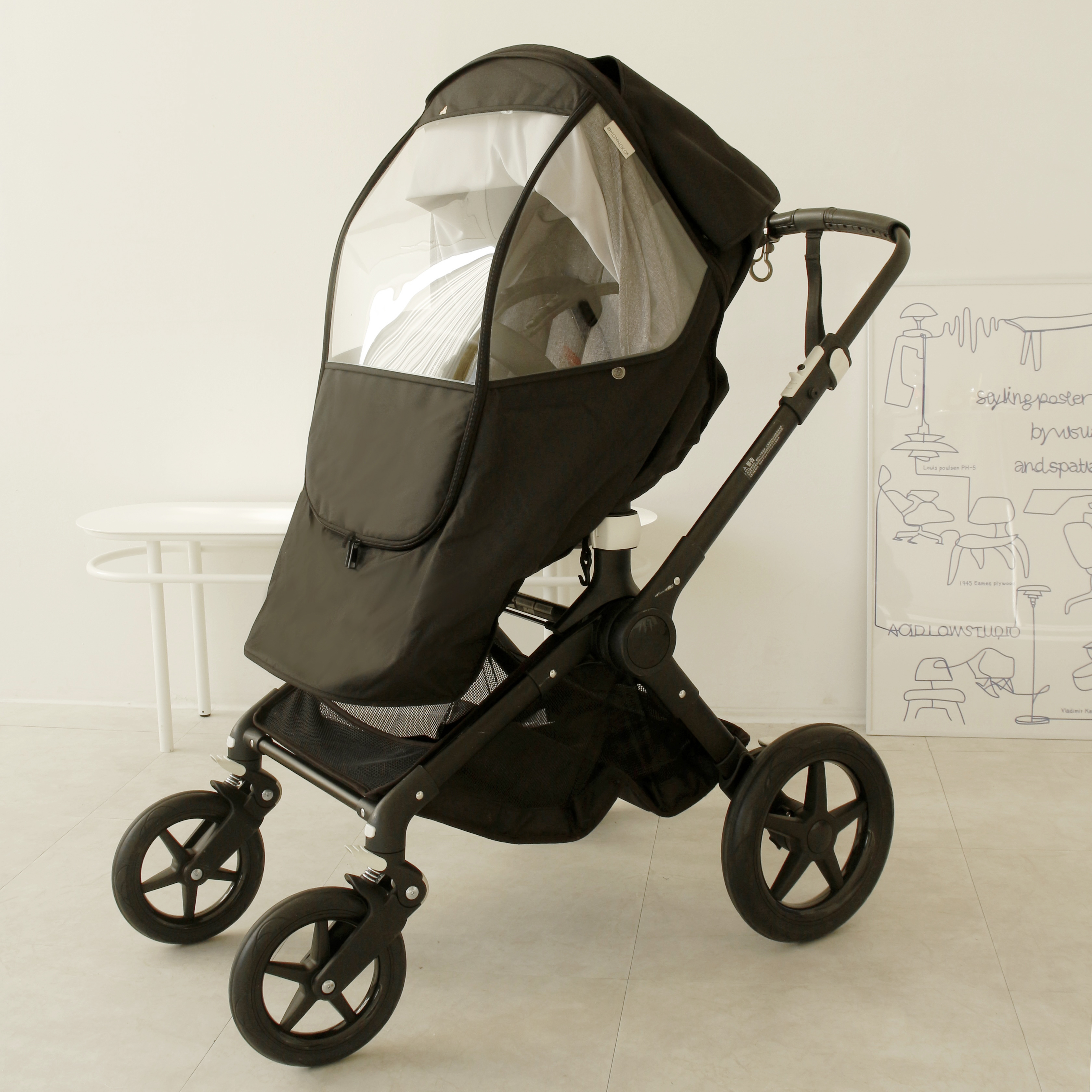 맘노코 프리미엄 유모차 방풍커버 방한 부가부 줄즈 트라이크 디럭스 절충형 휴대용 호환