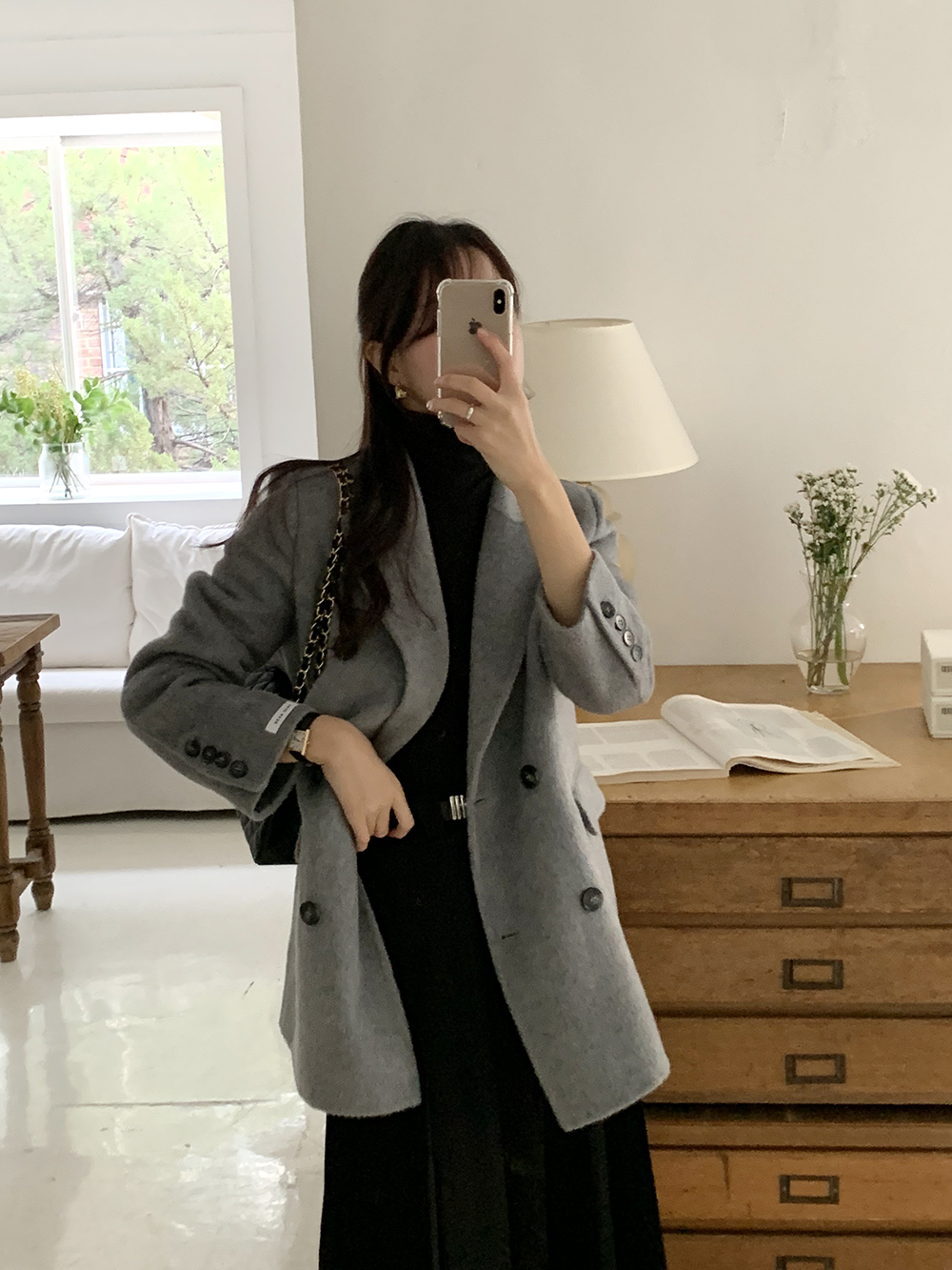트리나 여성 하프 울 핸드메이드 코트 이미지 2