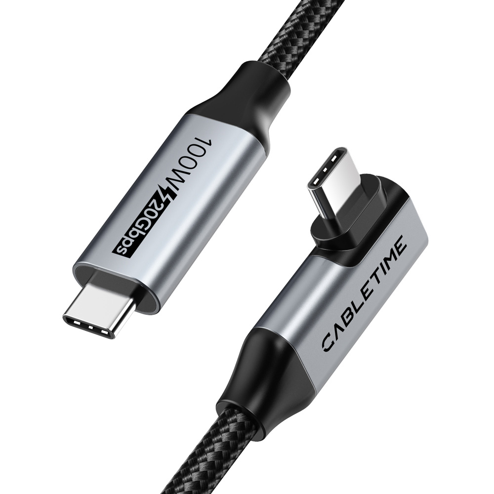 케이블타임 20Gbps 90도 C to C타입 초고속 케이블 CU24 2m, 1개 - 상품 이미지