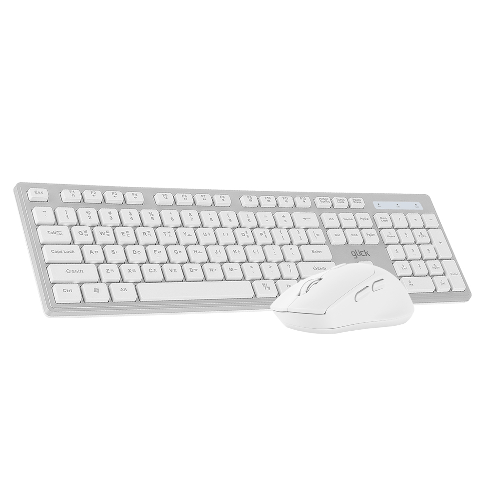 지클릭커 오피스프로 WMK10 인체공학 슬림 무소음 무선 키보드 마우스 세트 블랙 이미지 6