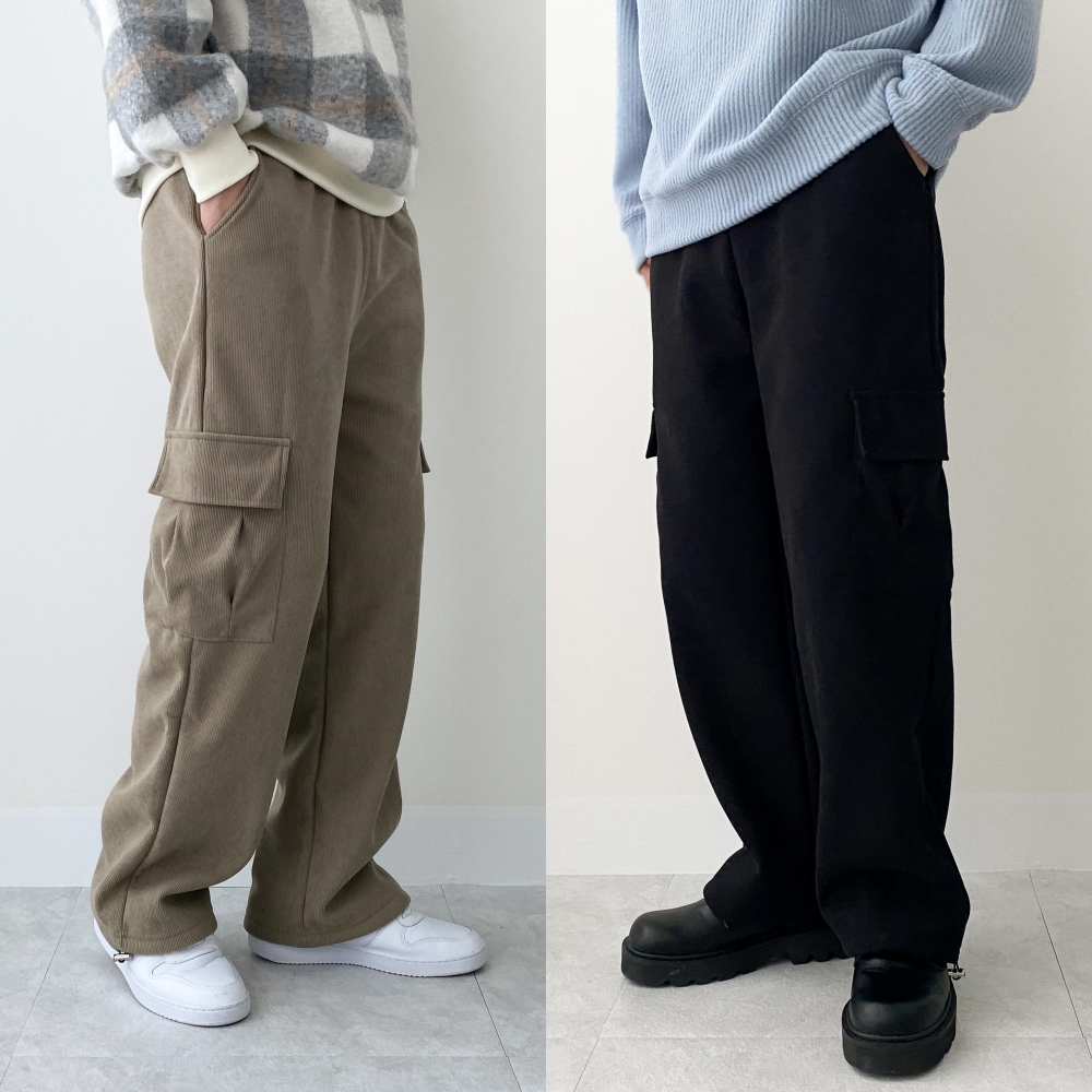 남자코듀로이바지 남자통바지 남성기모바지 이미지 1