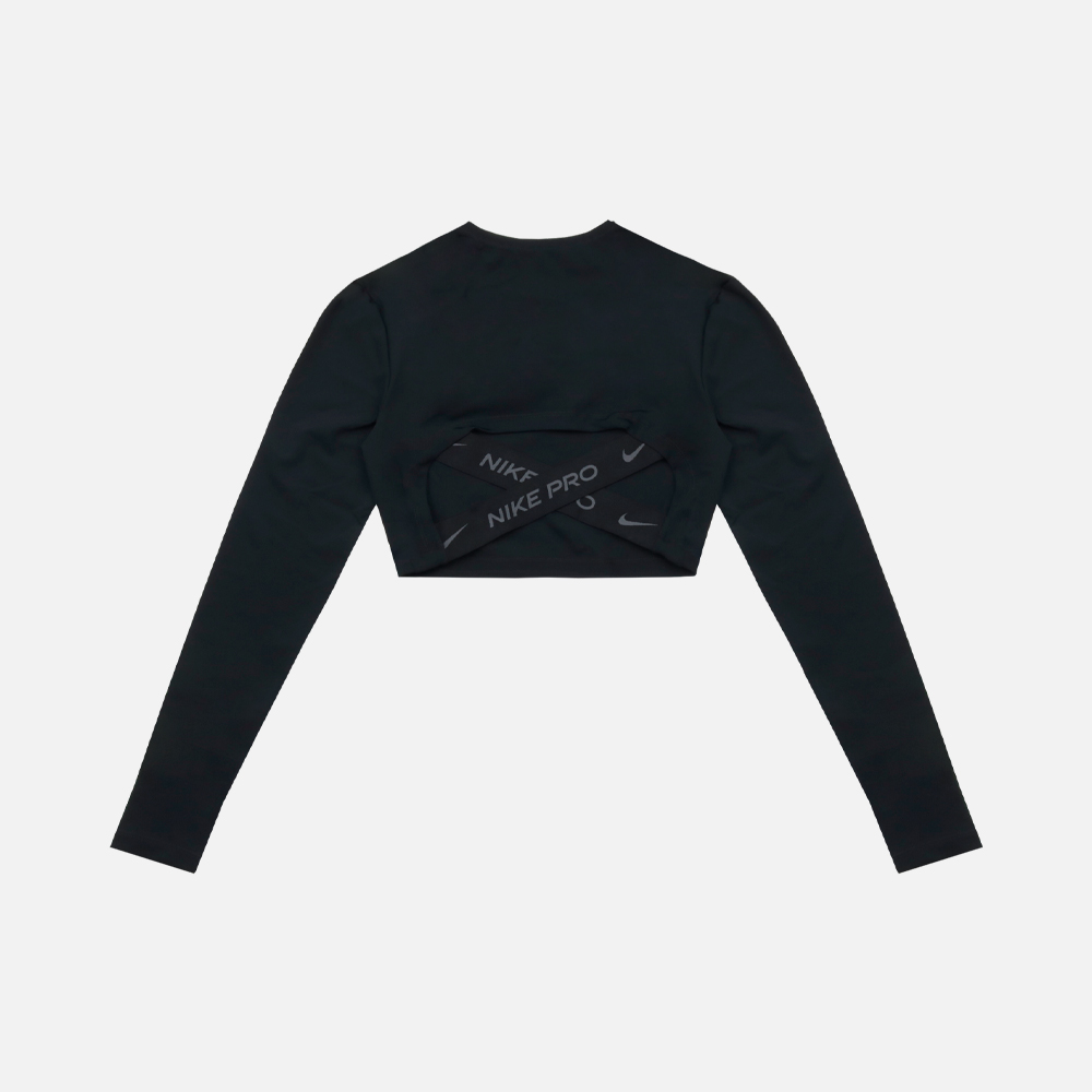 나이키 우먼 프로 크롭 긴팔티 FB5234-010