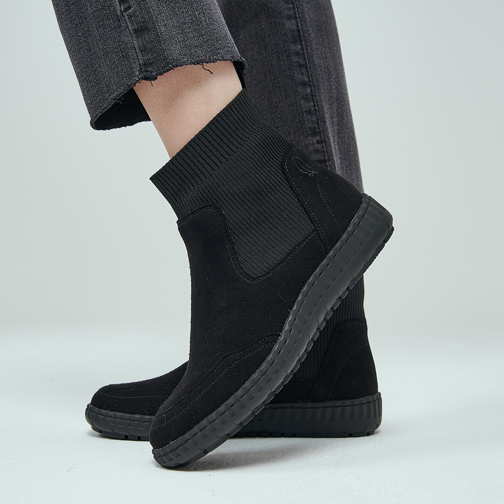 데이워크 발편한 아치깔창 여성 앵클부츠 누아 블랙스웨이드 DW30027-BKS - 상세 이미지 2