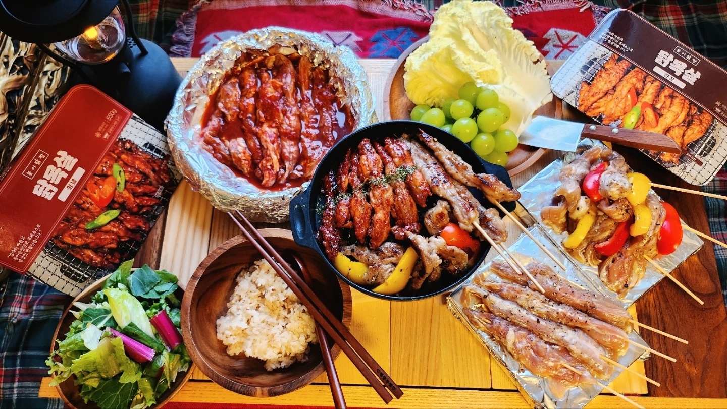 닭특수부위 캠핑음식 연골구이 목살구이 밀키트후기