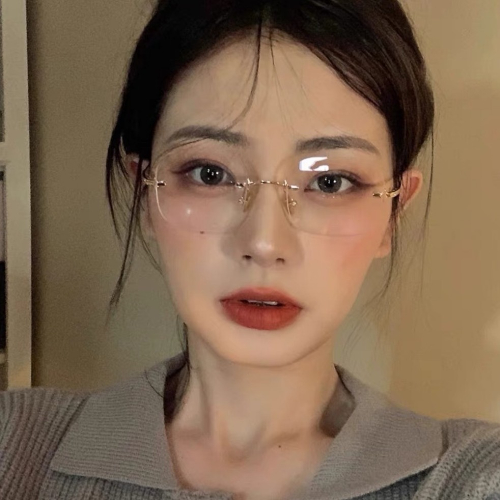 무테안경 힙한 긱시크 안경 여자 남자 투명 블루라이트차단 사각 티타늄 안경테 TGL27 이미지 4