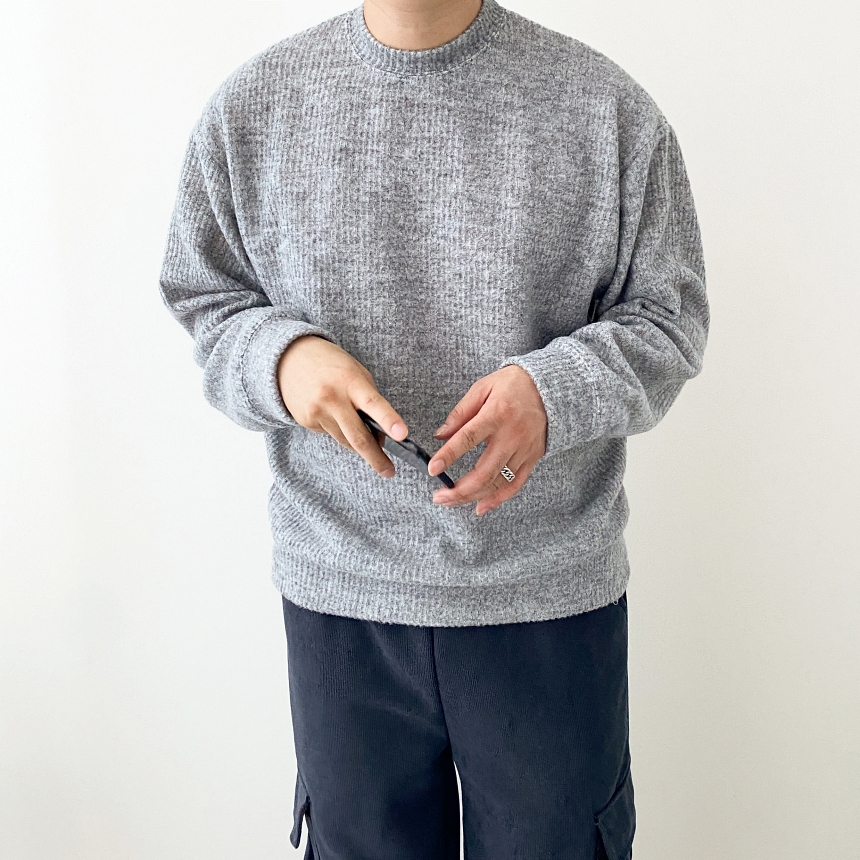 어깨넓어보이는맨투맨 남자골지맨투맨 이미지 4