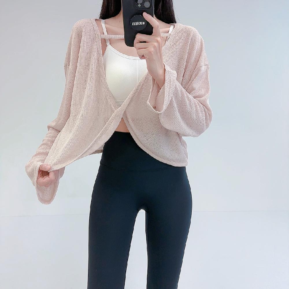 로라벨 슈핀 필라테스복 여성 빅사이즈 요가복 필라테스 요가 상의 커버업 볼레로 운동복 - 상세 이미지 3