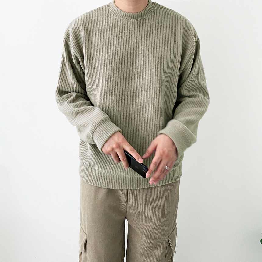 어깨넓어보이는맨투맨 남자골지맨투맨 이미지 1