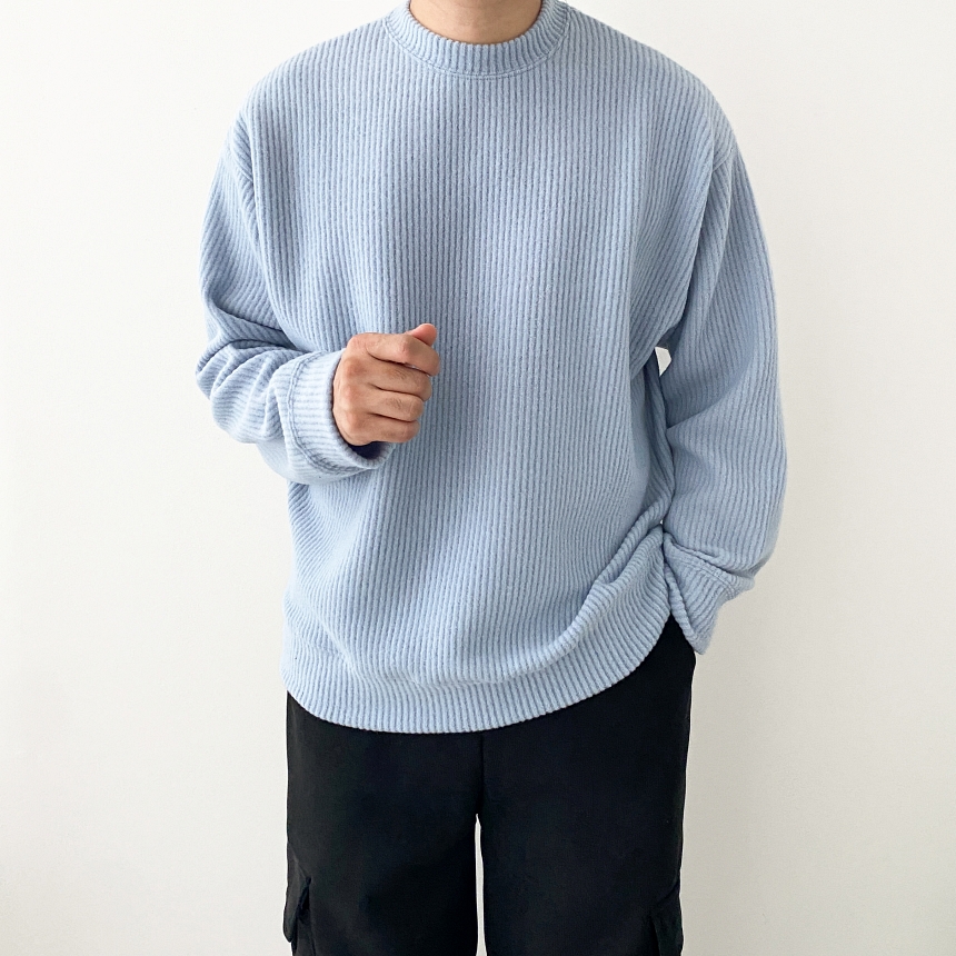 어깨넓어보이는맨투맨 남자골지맨투맨 이미지 3
