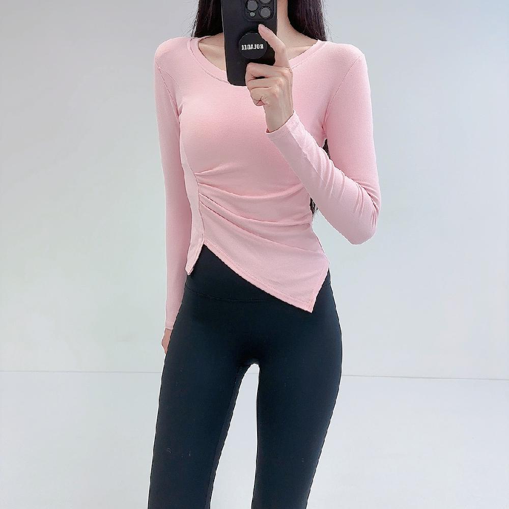 로라벨 히치 필라테스복 여성 요가복 필라테스 요가 상의 옷 커버업 운동복 탑 크롭 긴팔 - 상세 이미지 3
