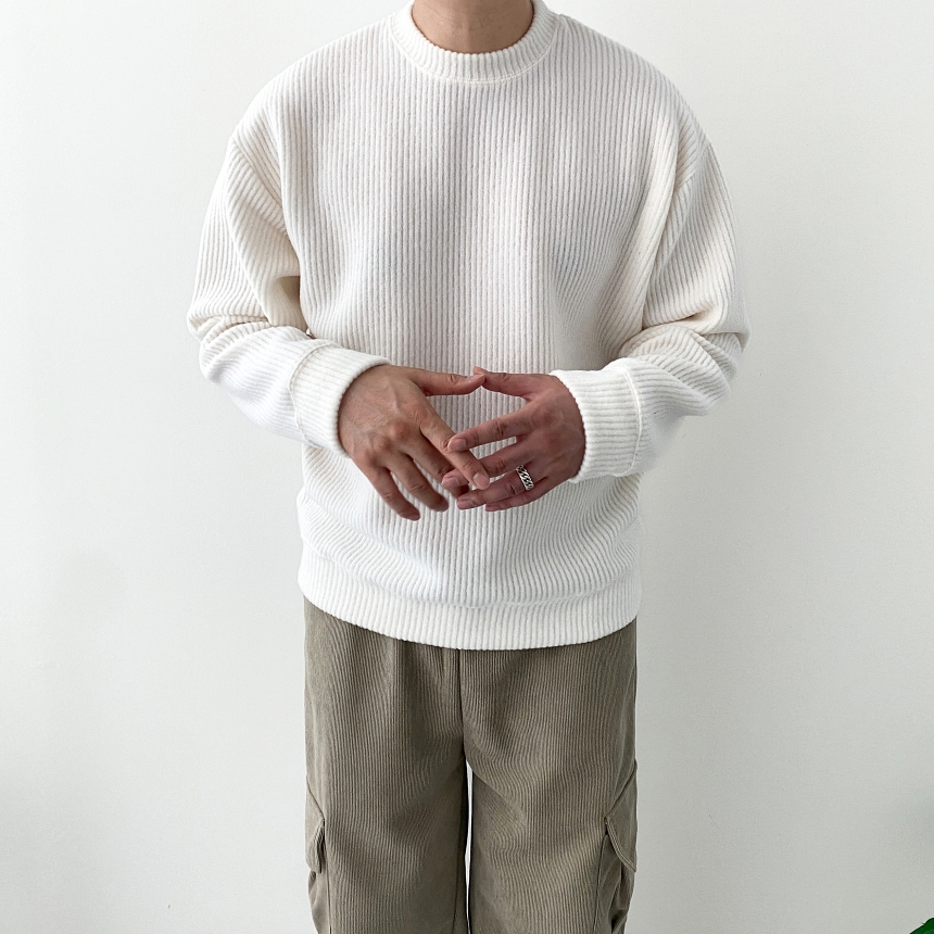 어깨넓어보이는맨투맨 남자골지맨투맨 이미지 2
