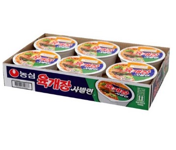 농심 육개장 사발면 86g 6개입 x 4박스 총24개 판촉용 선물용 행사용 탕비실 도매 - 상품 이미지
