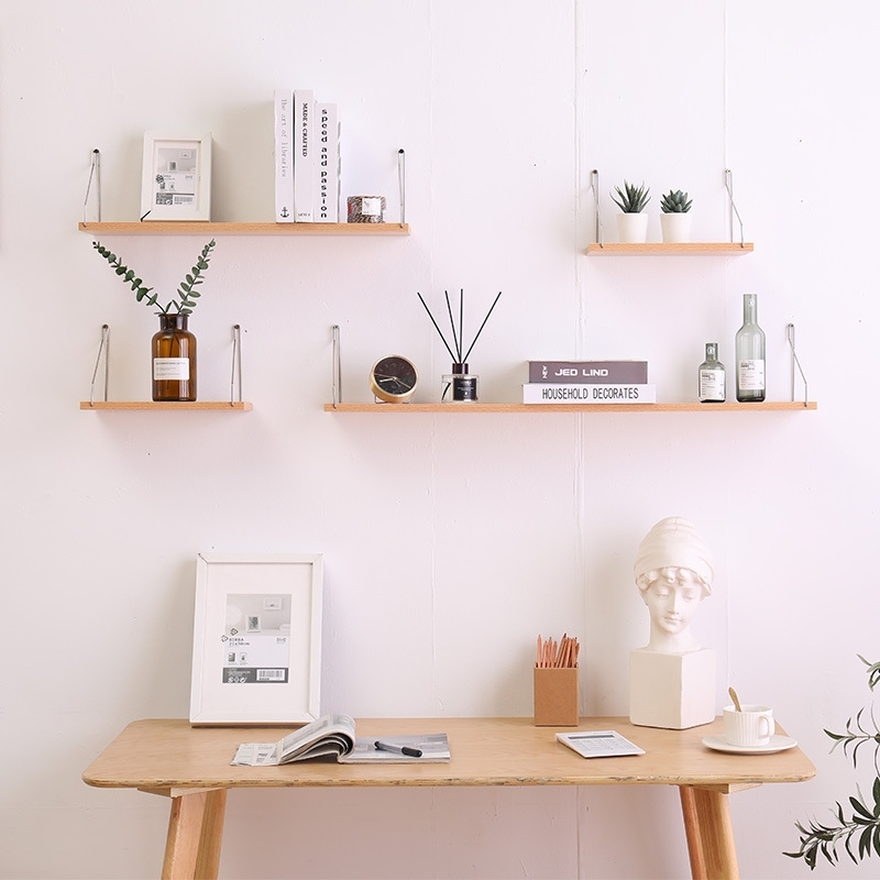 무타공 벽선반 원목 우드 나무 다용도 거실 벽걸이 선반 30cm - 상세 이미지 3