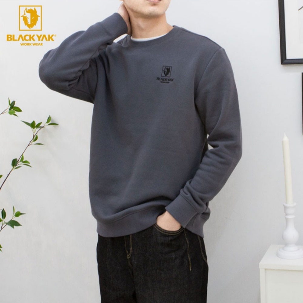 블랙야크 애슬레저 기모 맨투맨 긴팔 남성 겨울 라운드 보온 기능성 남녀공용 커플티 BL-1003 - 상세 이미지 4
