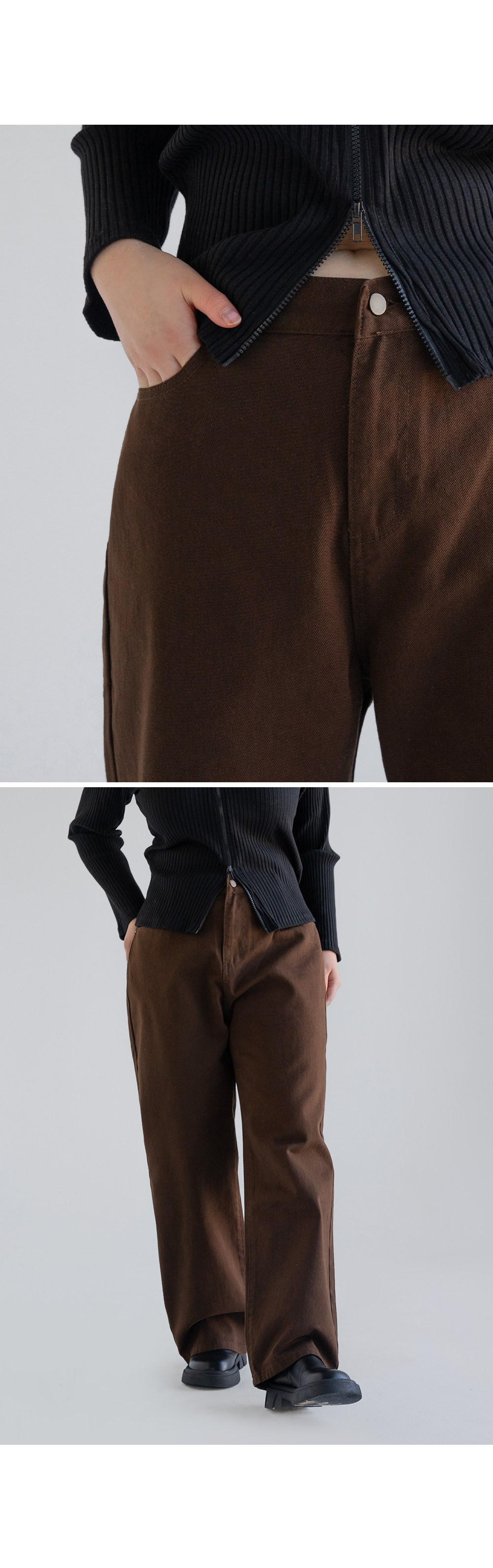 [단독][4천장돌파][MADE] 빅사이즈 S-4XL 뒷밴딩 딥컬러 코튼 와이드 팬츠 면바지 상세 이미지 24
