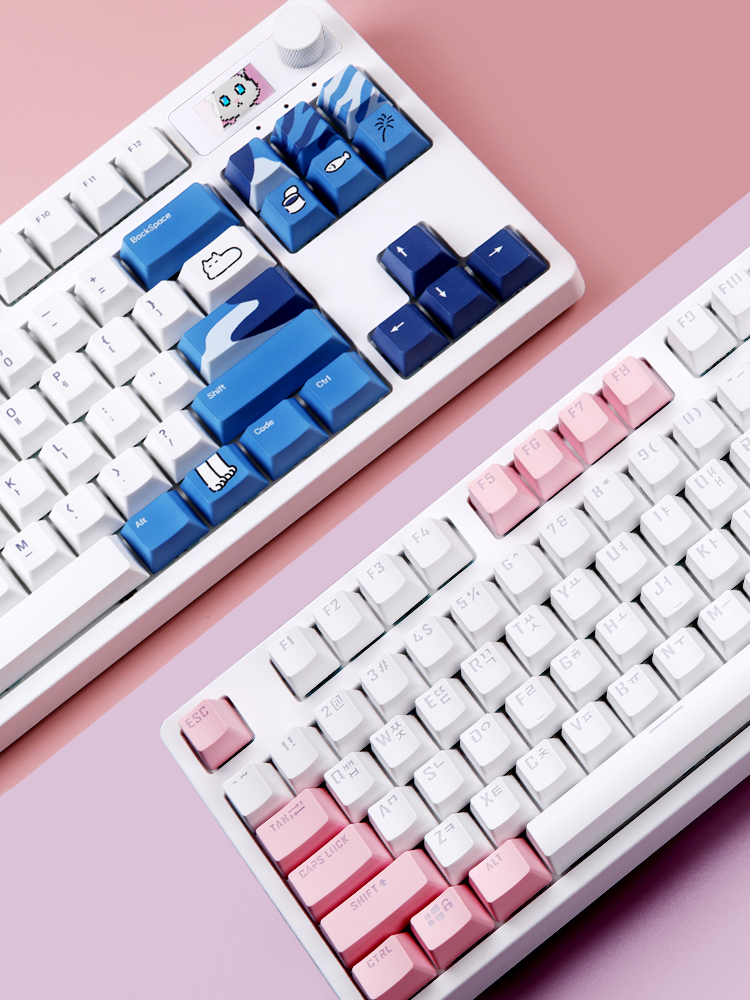 닌자84프로 LCD 화이트 아이 패드 폰 갤럭시 탭 유 무선 블루투스 기계식 조약돌 키보드