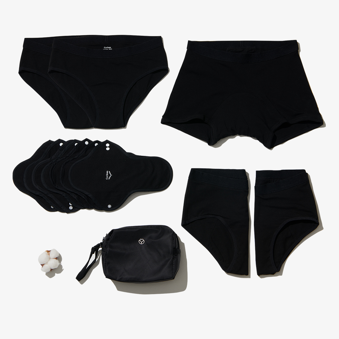 [SET]싸이클린 위생팬티 여성 오가닉순면 초경 속옷 첫생리선물 소중한너에게 패키지 - 상품 이미지