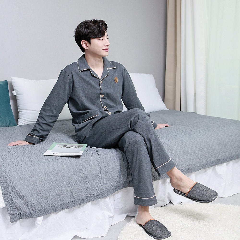 슬리피선데이 순면 남자잠옷 세트 긴팔 파자마 빅사이즈