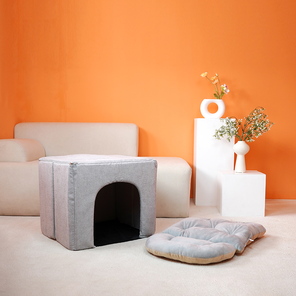 개과천선 모마펫 강아지 하우스 애견 꿀잠 동굴집 쿠션 하우스 고양이 숨숨집 논슬립 그레이