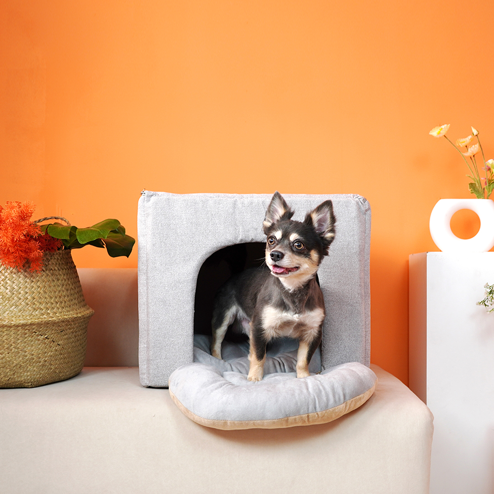 개과천선 모마펫 강아지 하우스 애견 꿀잠 동굴집 쿠션 하우스 고양이 숨숨집 논슬립 그레이