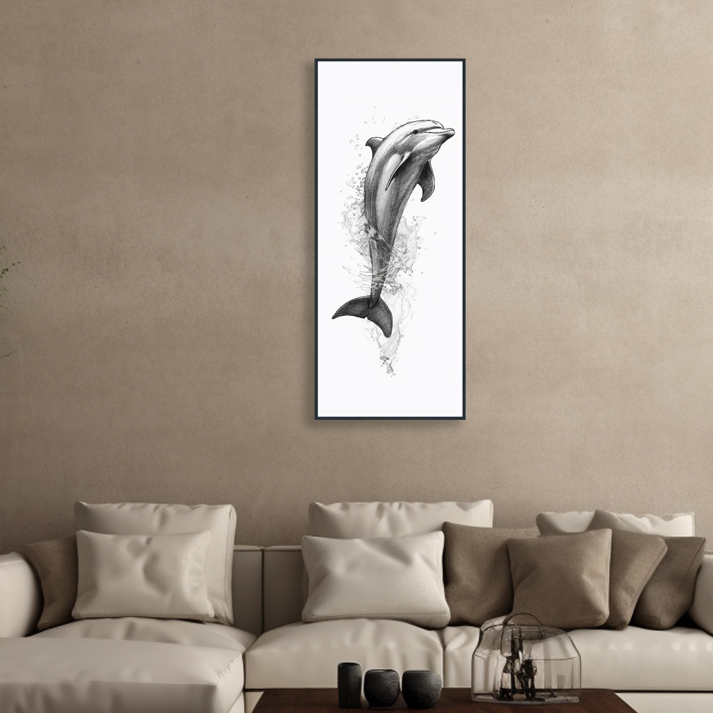 희망 고래 150x60cm 무광블랙 알루미늄 액자 고래그림 - 상세 이미지 5