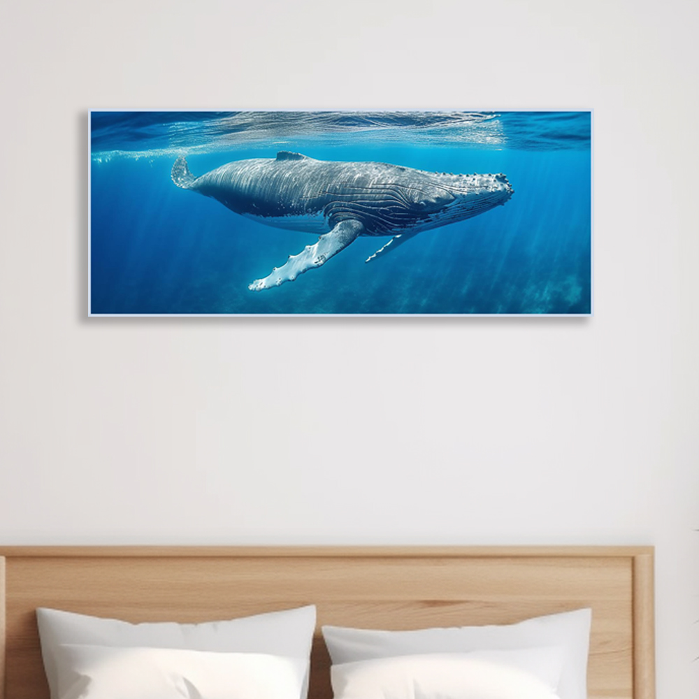 희망 고래 150x60cm 무광블랙 알루미늄 액자 고래그림 - 상세 이미지 3