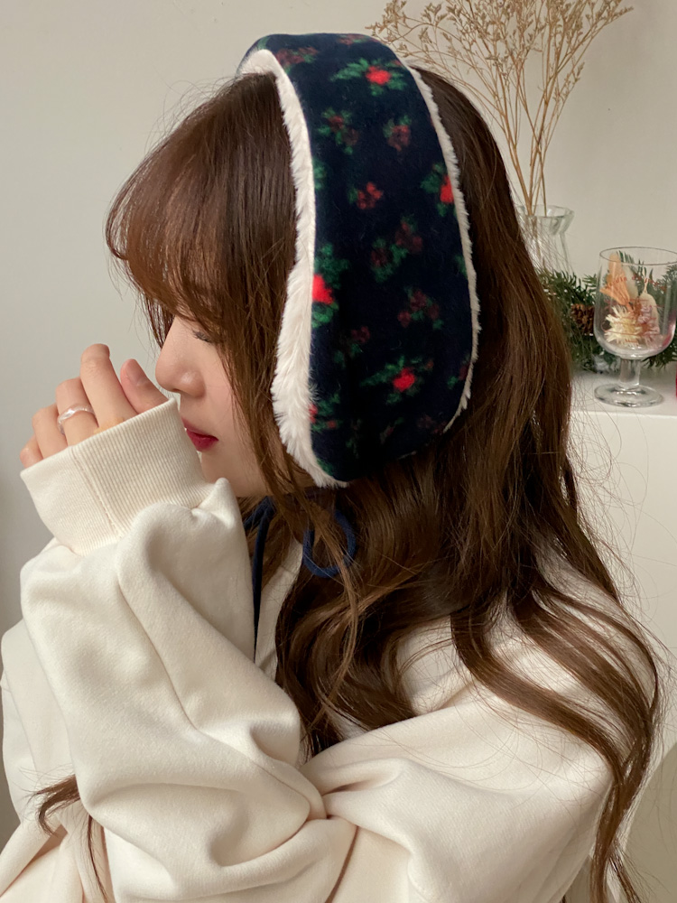 레트로 플라워 에코퍼 귀도리 귀마개 3color 상세 이미지 17