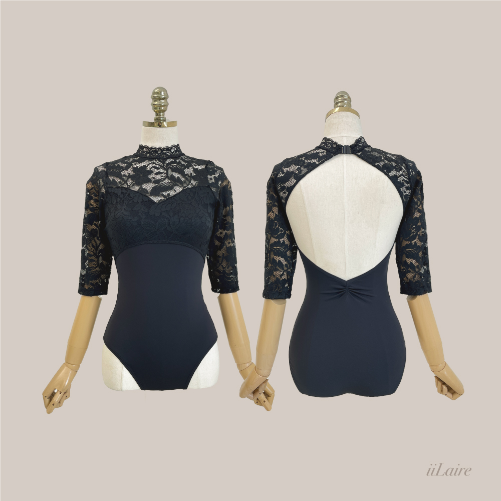 일레르 Camila 레오타드 Half sleeves/ 블랙 - 상세 이미지 2