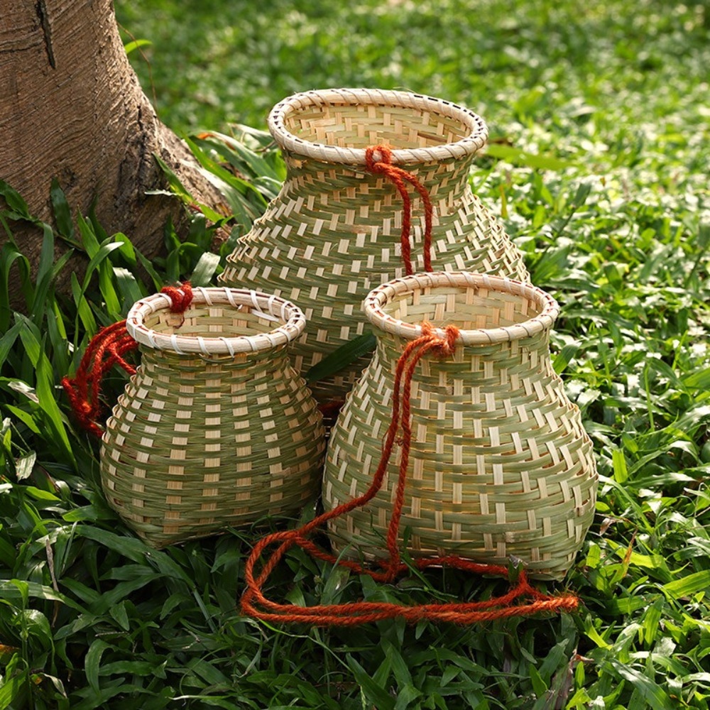 대나무소쿠리 라탄 항아리 대바구니 수공예 - 상품 이미지