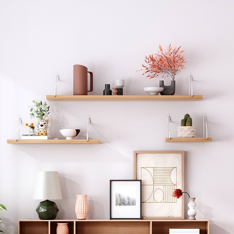 무타공 벽선반 원목 우드 나무 다용도 거실 벽걸이 선반 30cm - 상세 이미지 4