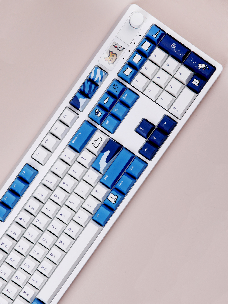 닌자104프로 LCD 황축 풀윤활 아이 패드 폰 갤럭시 탭 유 무선 블루투스 조약돌 키보드