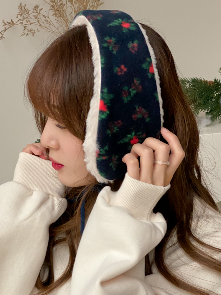 레트로 플라워 에코퍼 귀도리 귀마개 3color 상세 이미지 25