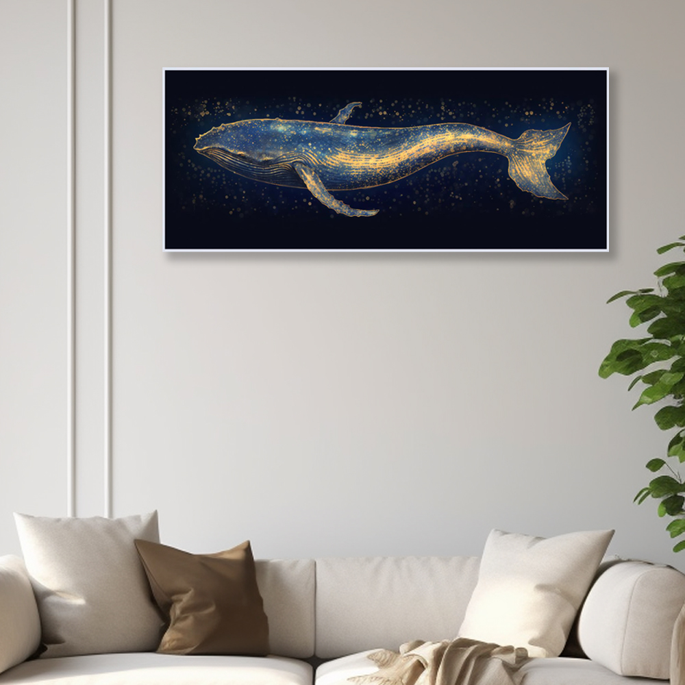 희망 고래 150x60cm 무광블랙 알루미늄 액자 고래그림 - 상세 이미지 2