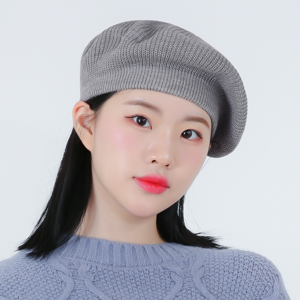 국내생산 심플 울 니트 베레모 여성 무지 화가모자 남자 빵모자 - 상세 이미지 5