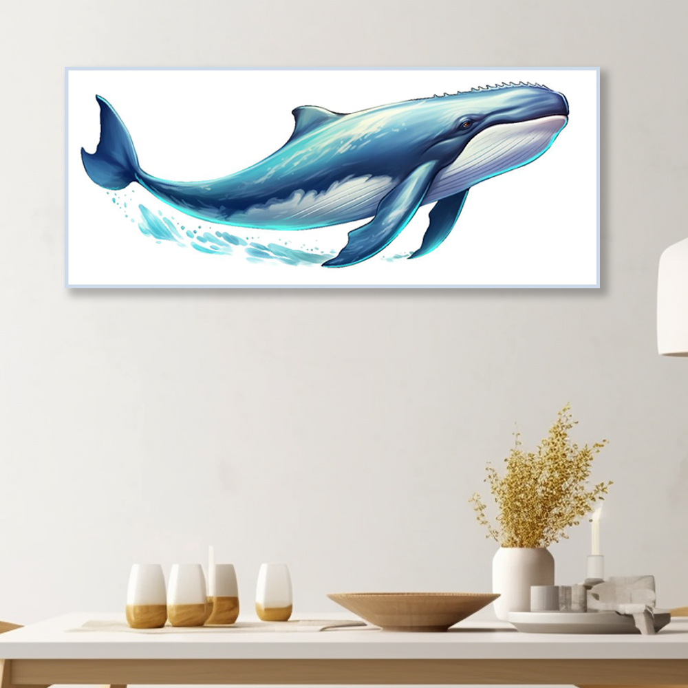희망 고래 150x60cm 무광블랙 알루미늄 액자 고래그림 - 상세 이미지 4