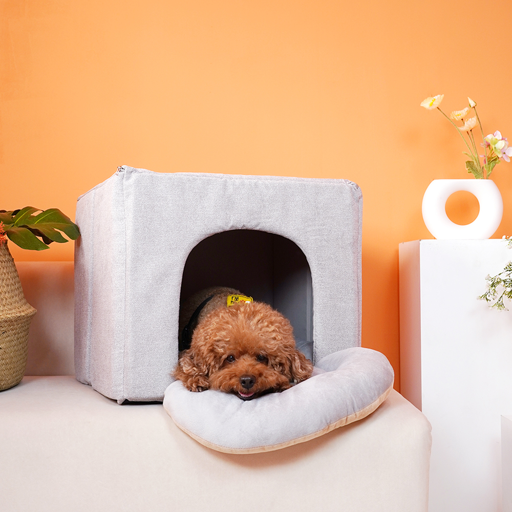 개과천선 모마펫 강아지 하우스 애견 꿀잠 동굴집 쿠션 하우스 고양이 숨숨집 논슬립 그레이