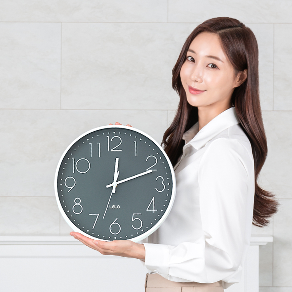 레토 완전 무소음 벽시계 플랫 거실 인테리어 벽걸이 시계 LPC-C08 이미지 3