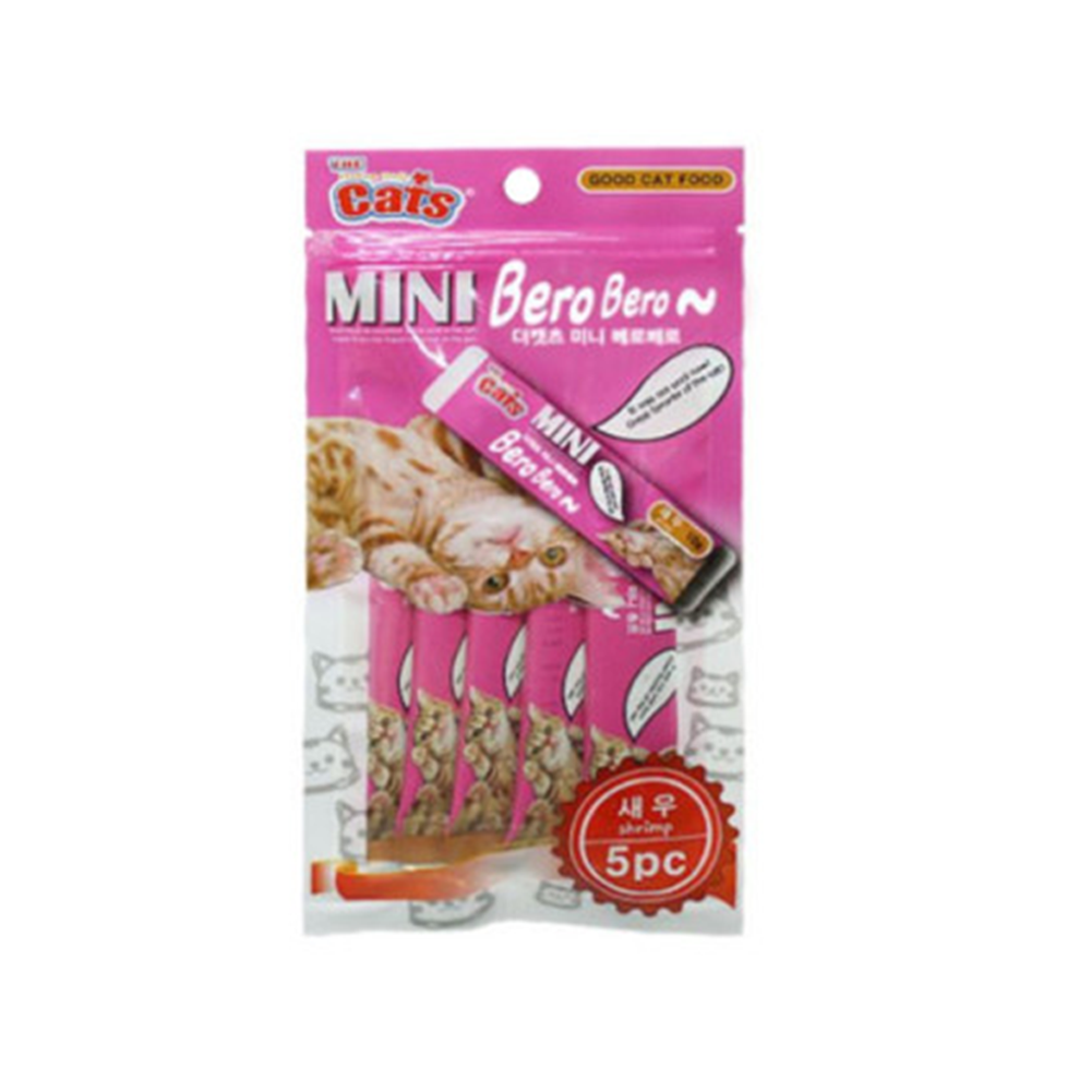 더캣츠 미니 베로베로 10g X 5P 고양이 츄르 스틱 간식 새우, 50g, 1개 - 메인 이미지
