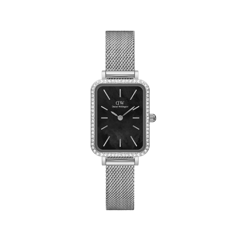 다니엘 웰링턴 QUADRO LUMINE BEZEL MESH MOP 큐빅장식 여성손목시계 - 상품 이미지