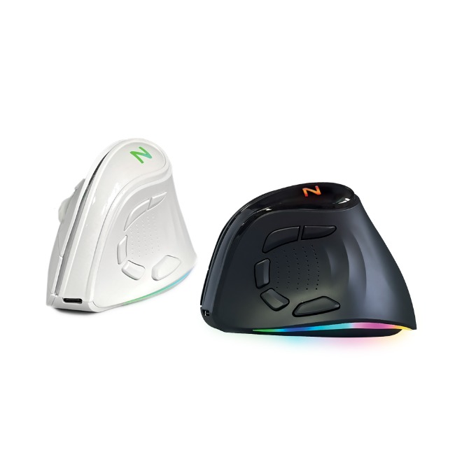 무소음 충전식 듀얼 무선 9버튼 RGB LED 인체공학 손목 보호 블루투스 버티컬 마우스