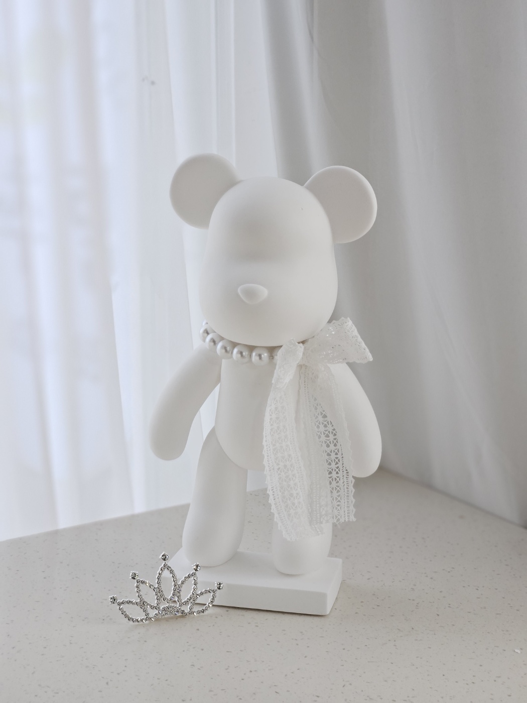 대형 베어브릭 석고 방향제 인테리어 소품 집들이 선물 티아라 진주 리본 은은한비누꽃향