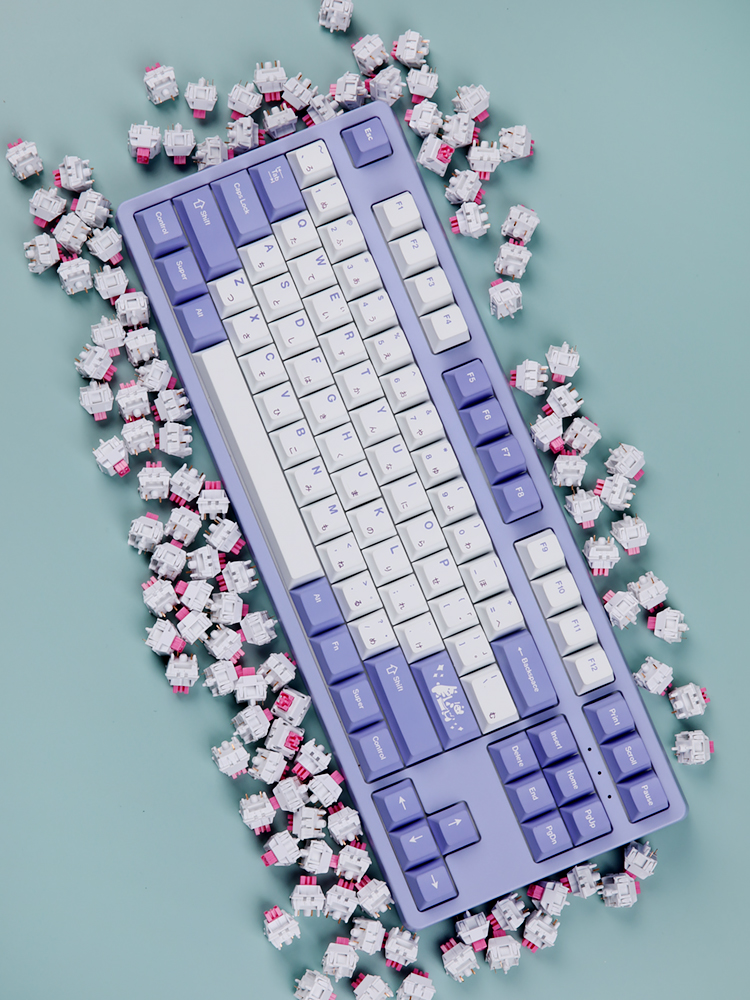 닌자87프로 퍼플 피치축 무소음 아이패드 폰 태블릿 맥 북 유 무선 블루투스 조약돌 키보드