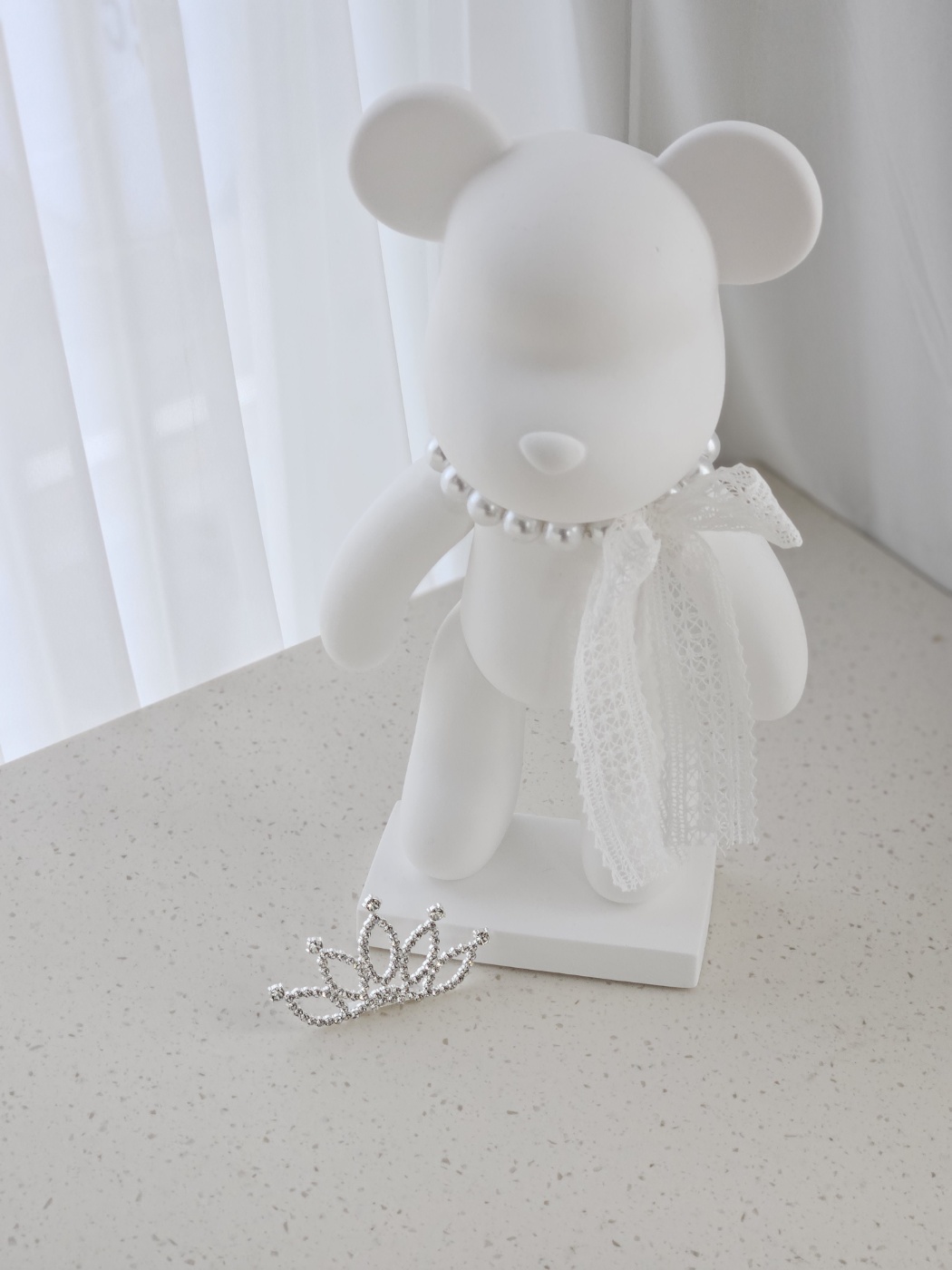 대형 베어브릭 석고 방향제 인테리어 소품 집들이 선물 티아라 진주 리본 은은한비누꽃향