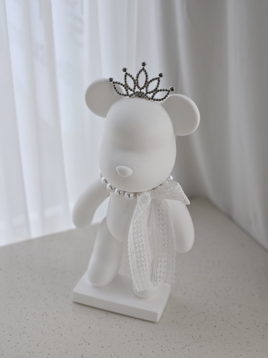 대형 베어브릭 석고 방향제 인테리어 소품 집들이 선물 티아라 진주 리본 은은한비누꽃향