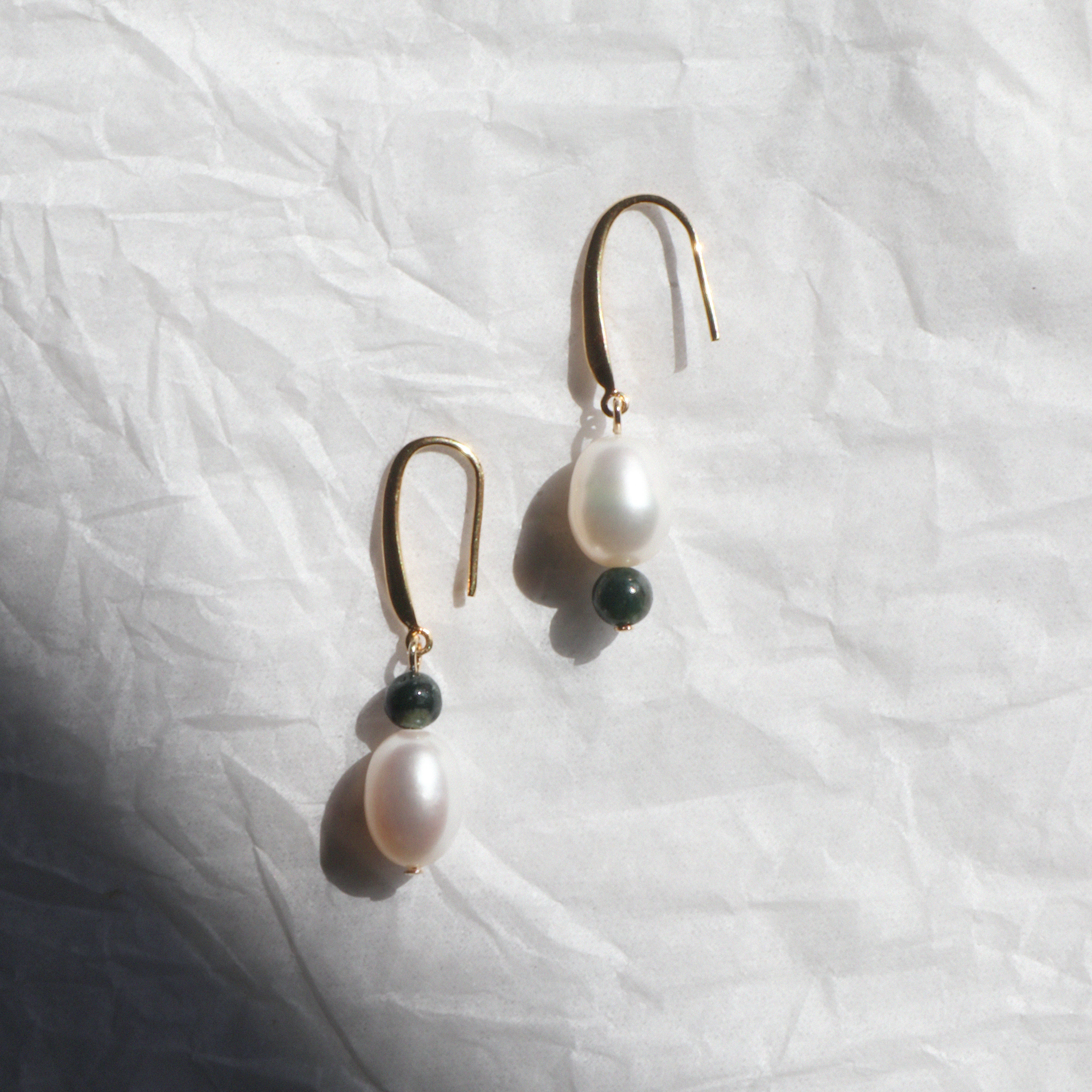 담수진주귀걸이 아게이트 원석 실버925 귀걸이