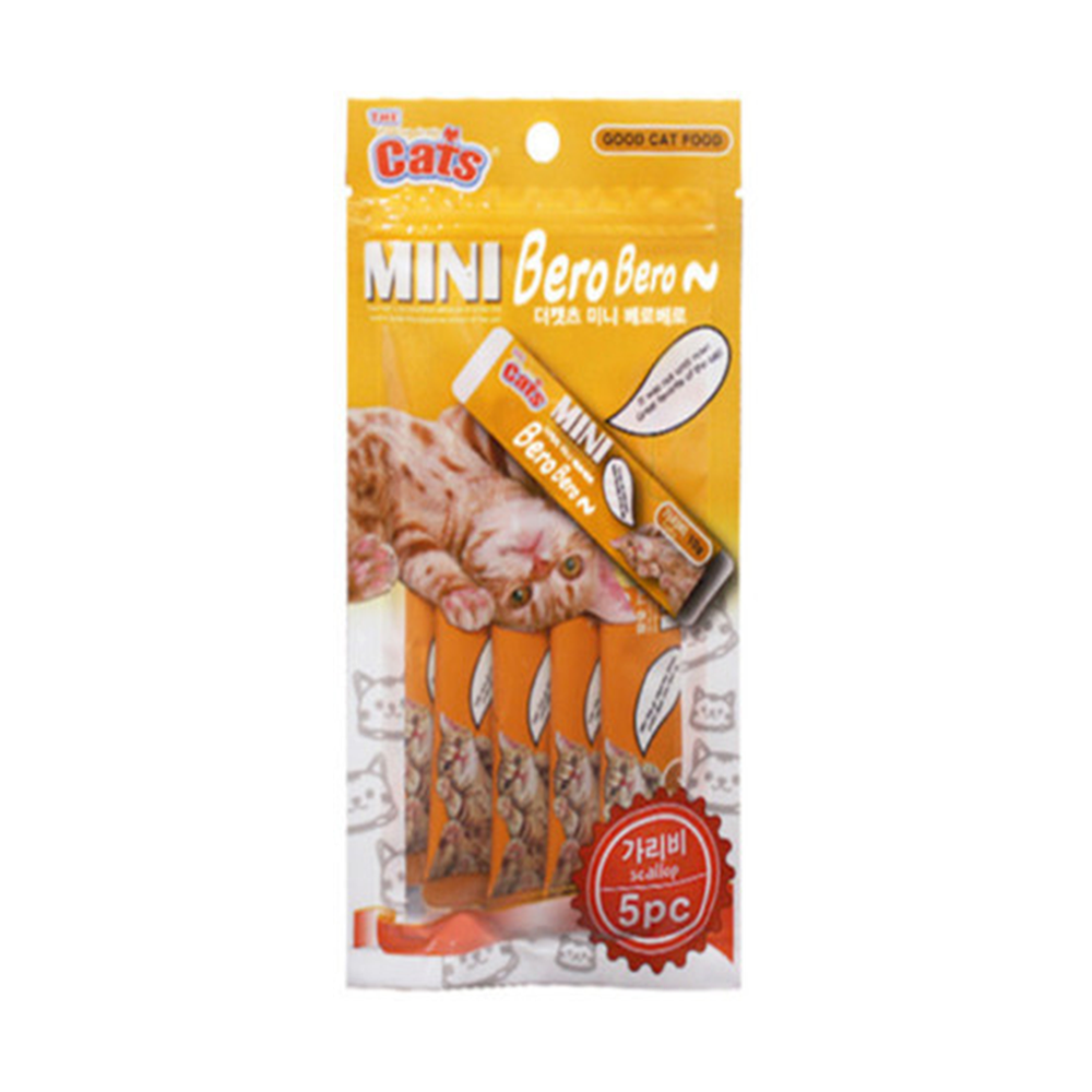 더캣츠 미니 베로베로 10g X 5P 고양이 츄르 스틱 간식 가리비, 50g, 1개 - 메인 이미지