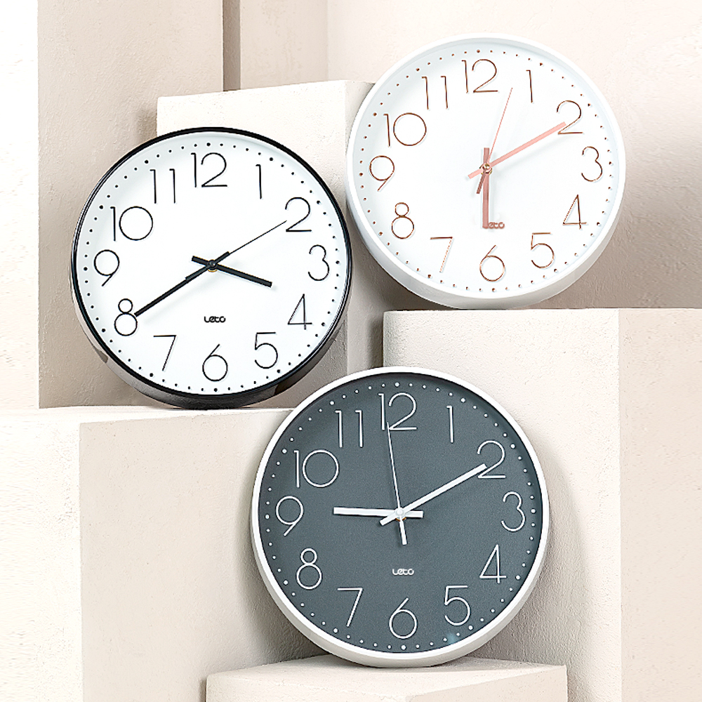 레토 완전 무소음 벽시계 플랫 거실 인테리어 벽걸이 시계 LPC-C08