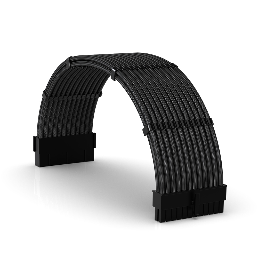 EZDIY-FAB ATX 24 연장 슬리빙 16AWG 케이블 블랙 - 상품 이미지